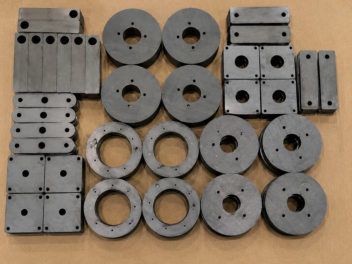 Piezas metálicas cortadas para producción industrial